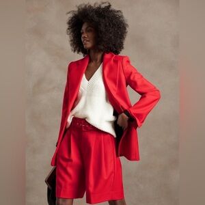 Banana Republic Italian Wool Red Sunset Bermuda Shorts